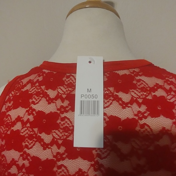 Woman sz M Red Rose Nightgown Lightweight Cotton B - Picture 3 of 3